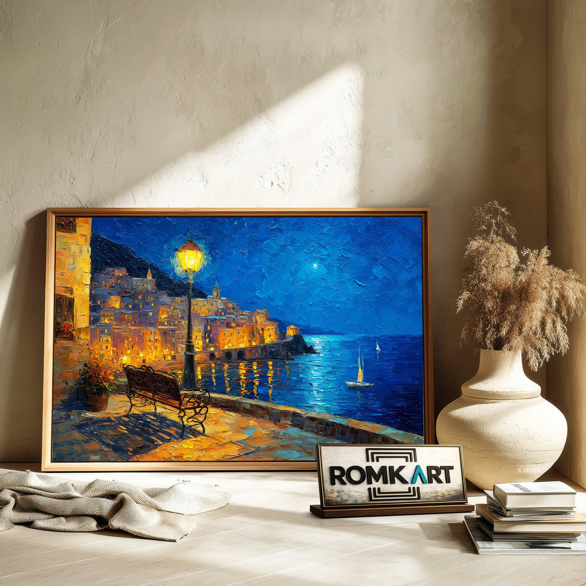 Amalfi Coast Seascape Oil Painting - image 6
