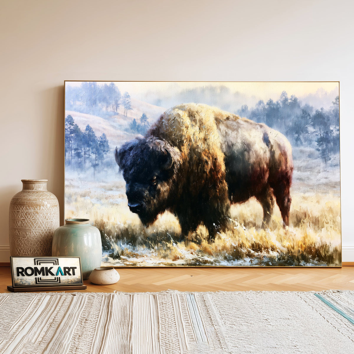 American Bison Oil Painting - image 3