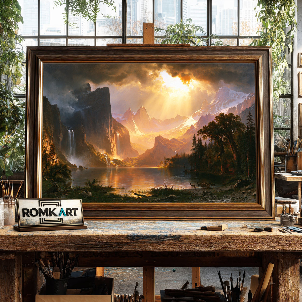 American Romantic Sierra Nevada Oil Painting - image 2