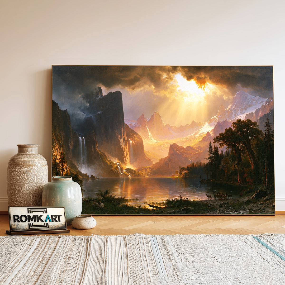 American Romantic Sierra Nevada Oil Painting - image 3