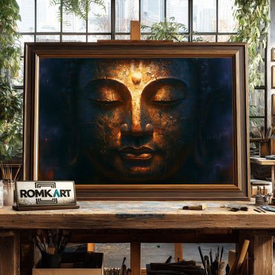 Ancient Buddha Face Oil Painting - image 2