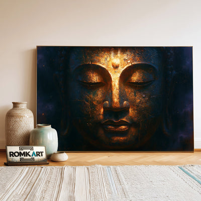 Ancient Buddha Face Oil Painting - image 3
