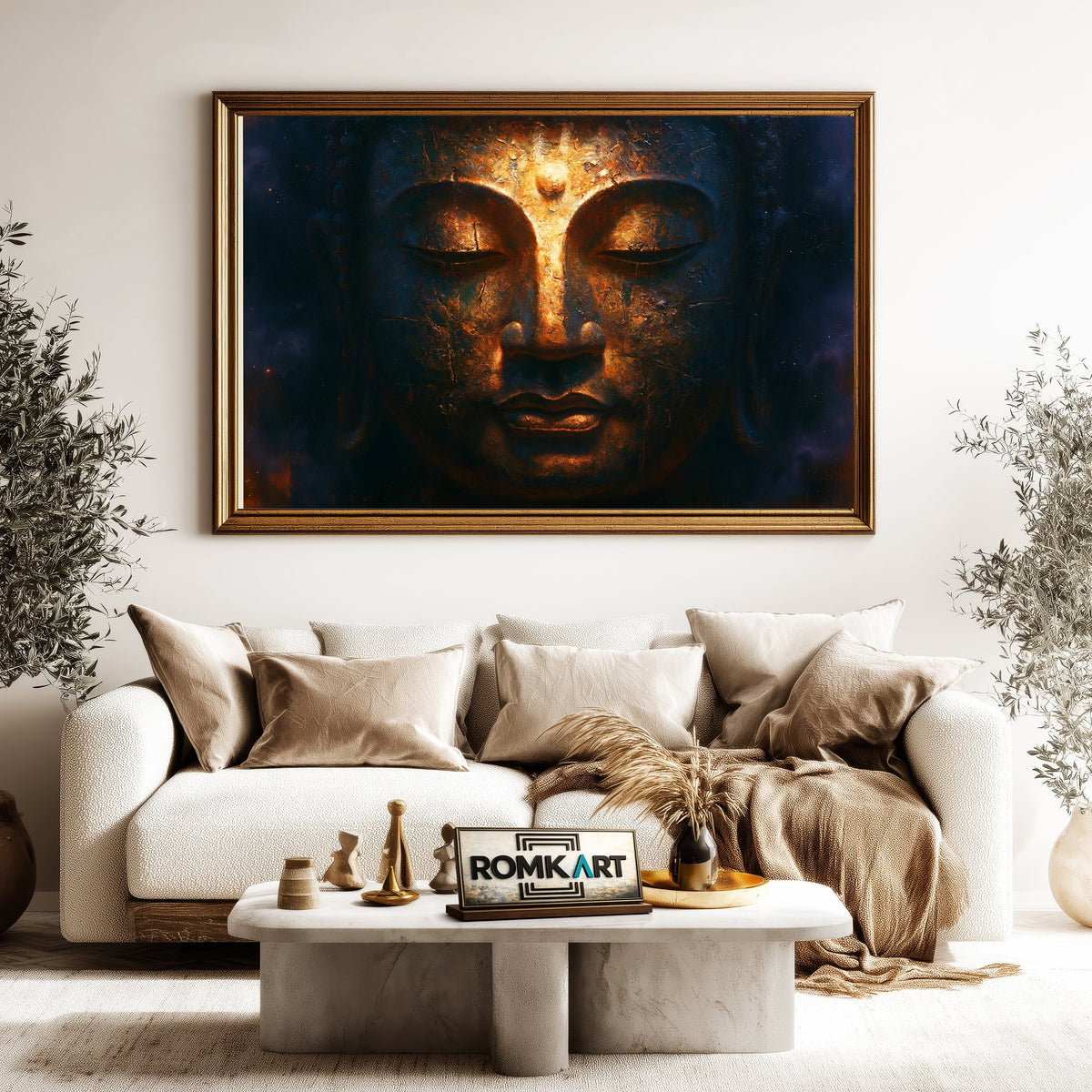 Ancient Buddha Face Oil Painting - image 5