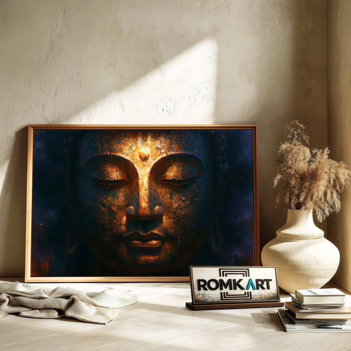 Ancient Buddha Face Oil Painting - image 6