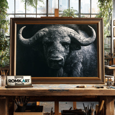 Ancient Buffalo Oil Painting - image 2