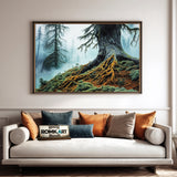 Ancient Forest in the Mist Forest Landscape Oil Painting - image 4
