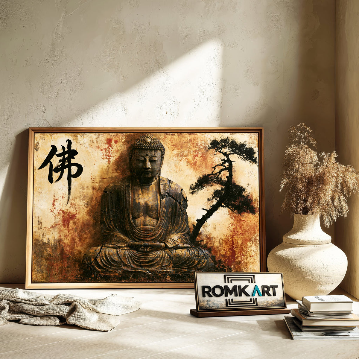 Ancient Seated Buddha Oil Painting - image 6