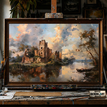 Ancients Castle hand-painted oil painting on canvas