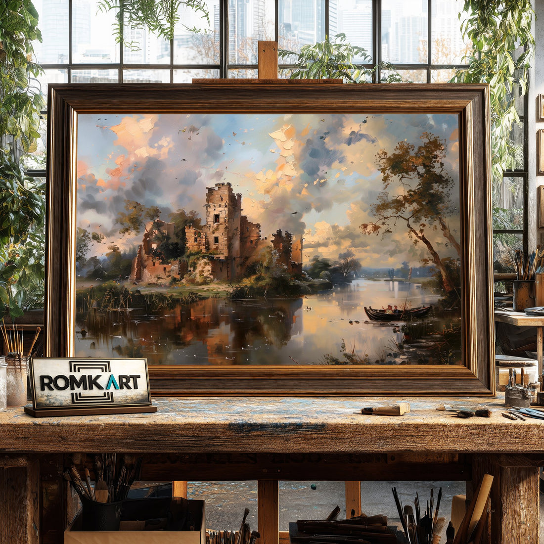 Ancients Castle hand-painted oil painting on canvas