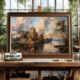 Ancients Castle Architectural Oil Painting - image 2