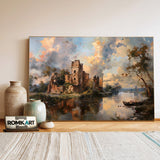 Ancients Castle Architectural Oil Painting - image 3