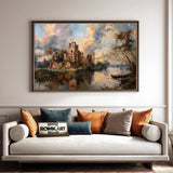 Ancients Castle Architectural Oil Painting - image 4
