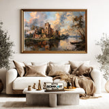 Ancients Castle Architectural Oil Painting - image 5
