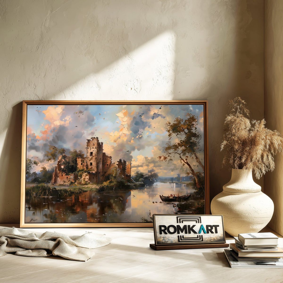 Ancients Castle Architectural Oil Painting - image 6