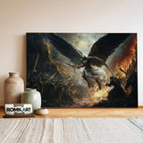 Angel Battling Army of Demons Religious Oil Painting - image 3