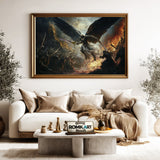 Angel Battling Army of Demons Religious Oil Painting - image 5