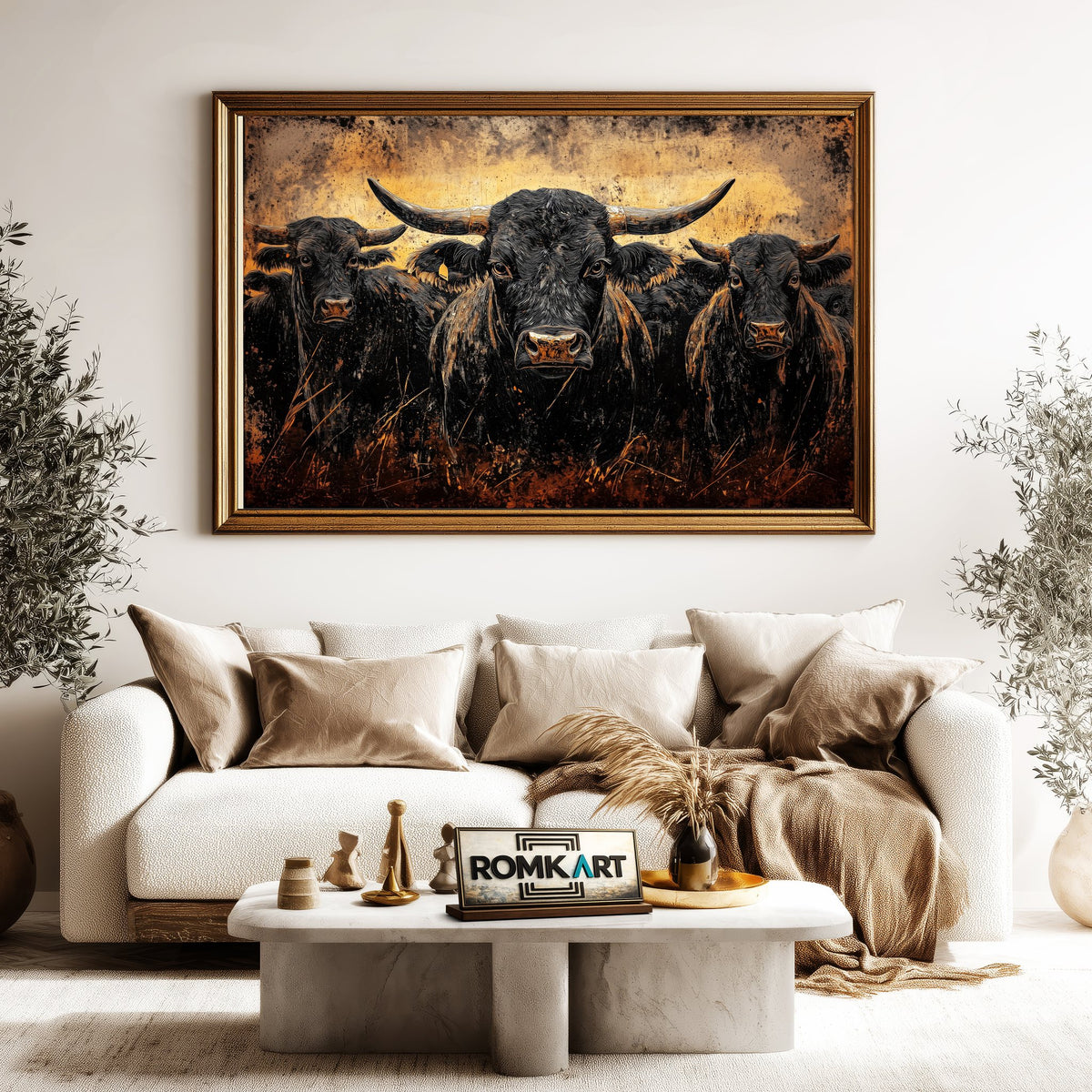 Angus Bull Farm Animal Oil Painting - image 5