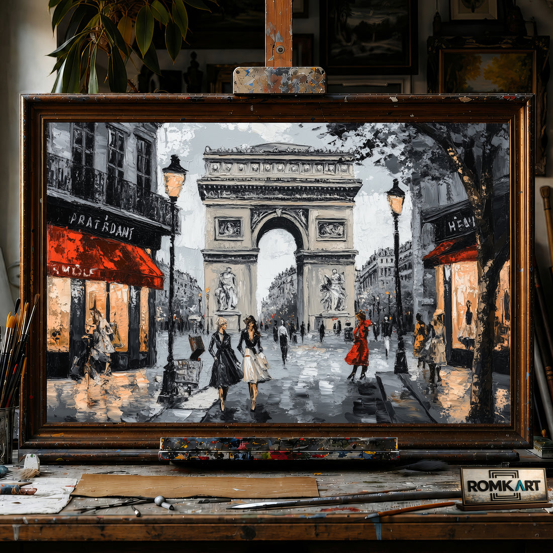 Arc de Triomphe hand-painted oil painting on canvas