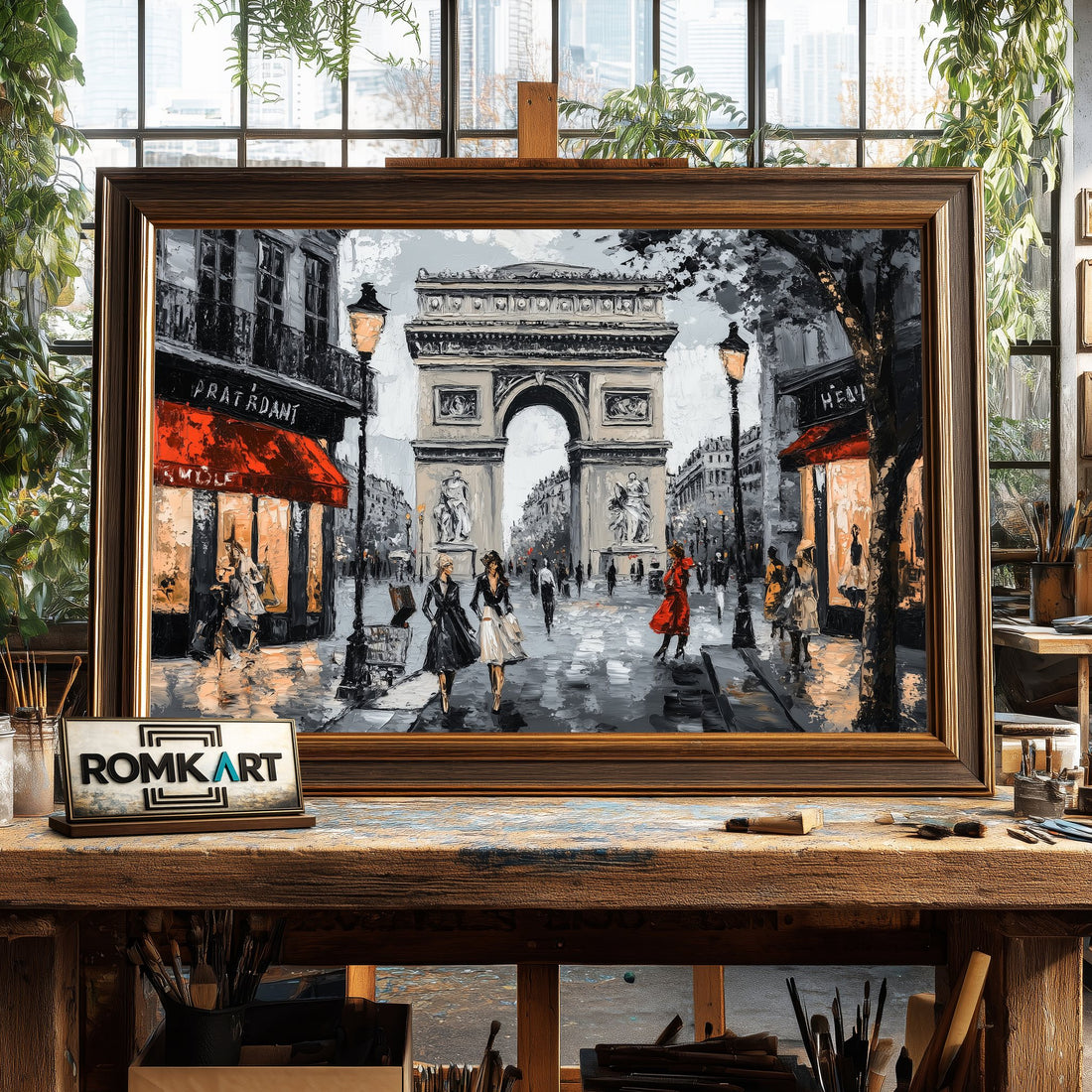 Arc de Triomphe hand-painted oil painting on canvas