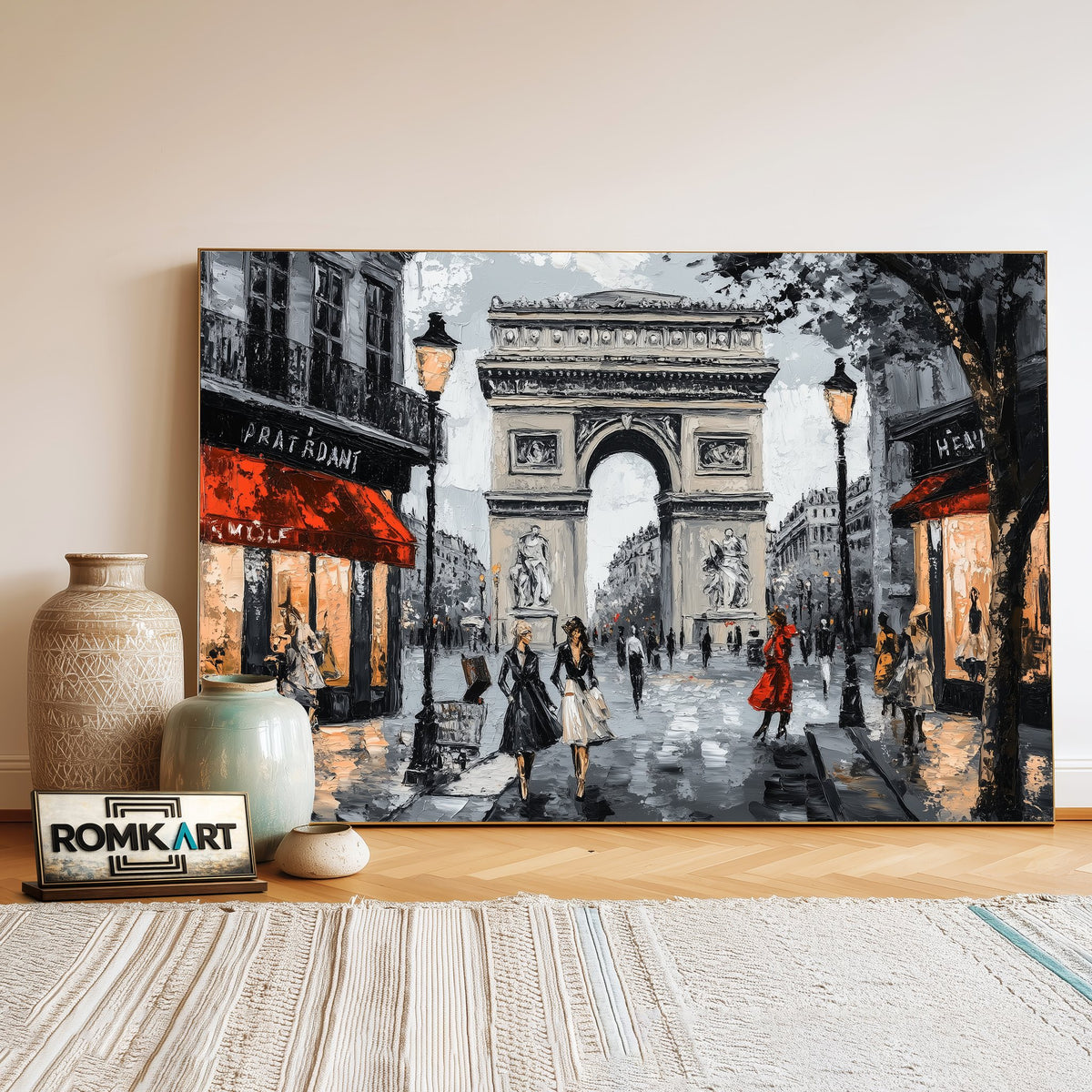 Arc de Triomphe Architectural Oil Painting - image 3