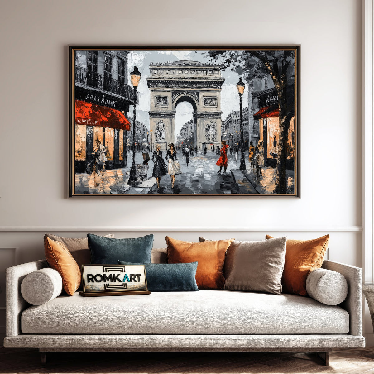 Arc de Triomphe Architectural Oil Painting - image 4