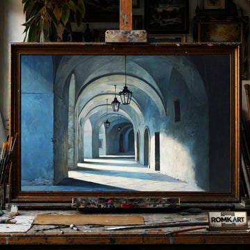 Architectural Corridor - Hand-Painted Oil Painting - View 1
