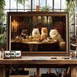Aristocratic Cats Victorian Tea Party Oil Painting - image 2