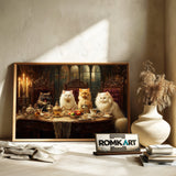 Aristocratic Cats Victorian Tea Party Oil Painting - image 6