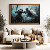 Armored Medieval Knights Battle Historical Oil Painting - image 5