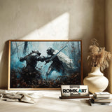 Armored Medieval Knights Battle Historical Oil Painting - image 6
