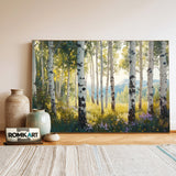 Aspen Grove Bathed in Sunlight Forest Landscape Oil Painting - image 3