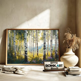 Aspen Grove Bathed in Sunlight Forest Landscape Oil Painting - image 6