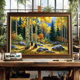 Aspen Grove Forest Landscape Oil Painting - image 2