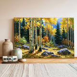 Aspen Grove Forest Landscape Oil Painting - image 3