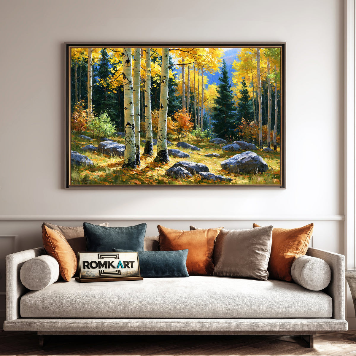 Aspen Grove Forest Landscape Oil Painting - image 4