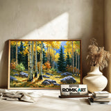 Aspen Grove Forest Landscape Oil Painting - image 6
