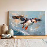Atlantic Puffin Bird Oil Painting - image 3