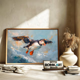 Atlantic Puffin Bird Oil Painting - image 6