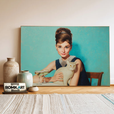 Audrey Hepburn Vintage 1960s Figurative Oil Painting - image 3
