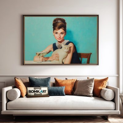 Audrey Hepburn Vintage 1960s Figurative Oil Painting - image 4