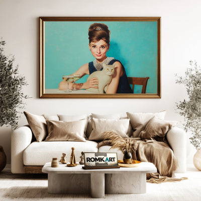Audrey Hepburn Vintage 1960s Figurative Oil Painting - image 5