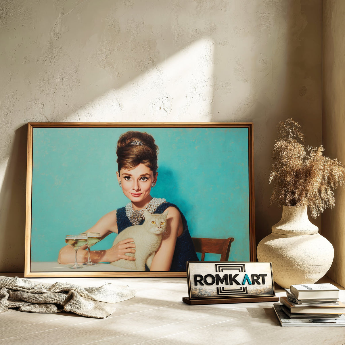 Audrey Hepburn Vintage 1960s Figurative Oil Painting - image 6
