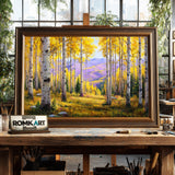 Autumn Aspen Grove Colorado Forest Landscape Oil Painting - image 2