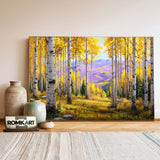 Autumn Aspen Grove Colorado Forest Landscape Oil Painting - image 3