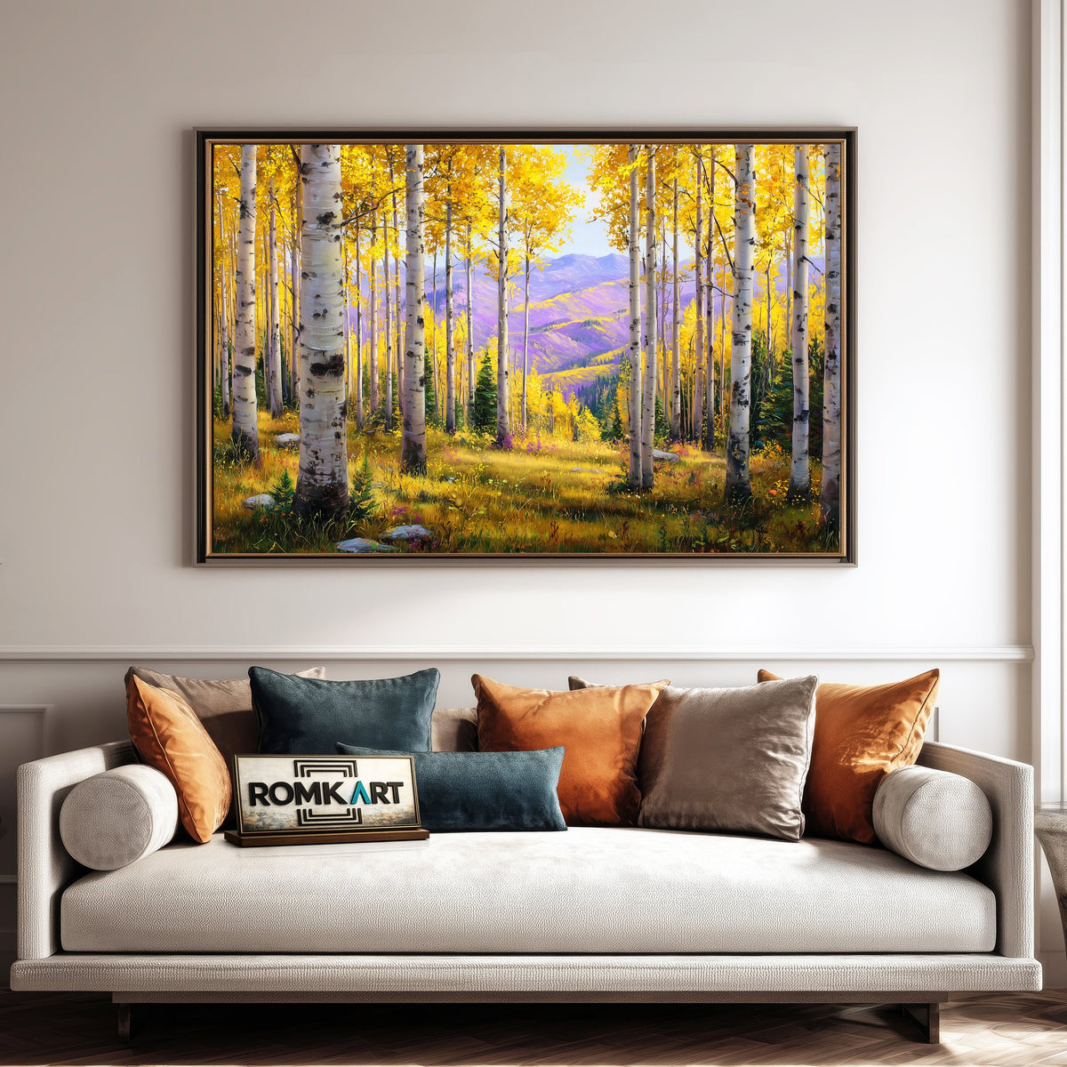 Autumn Aspen Grove Colorado Forest Landscape Oil Painting - image 4