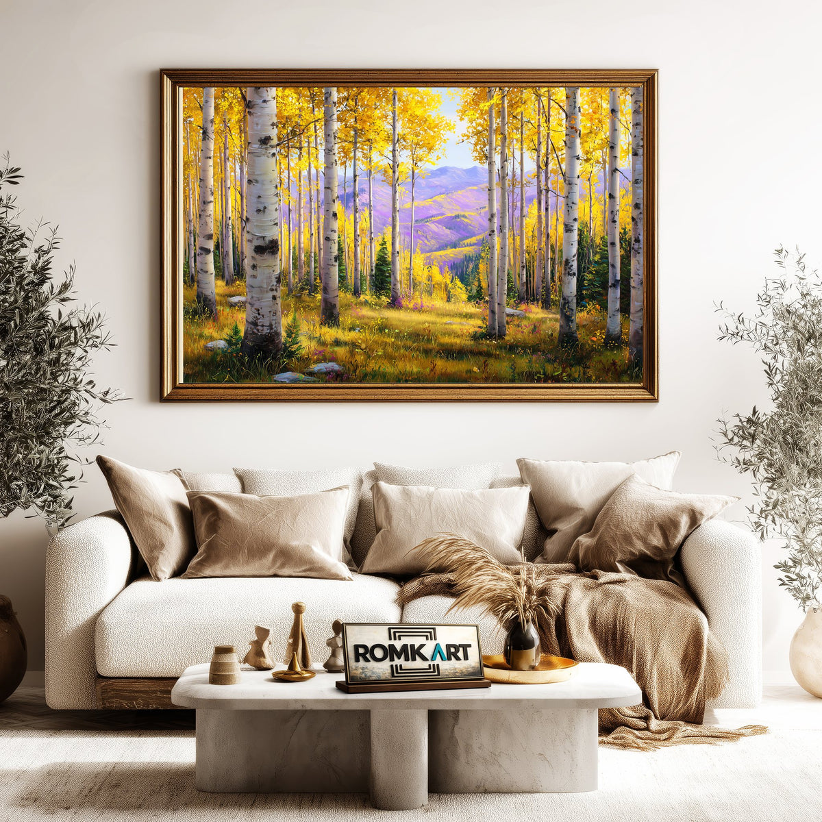Autumn Aspen Grove Colorado Forest Landscape Oil Painting - image 5
