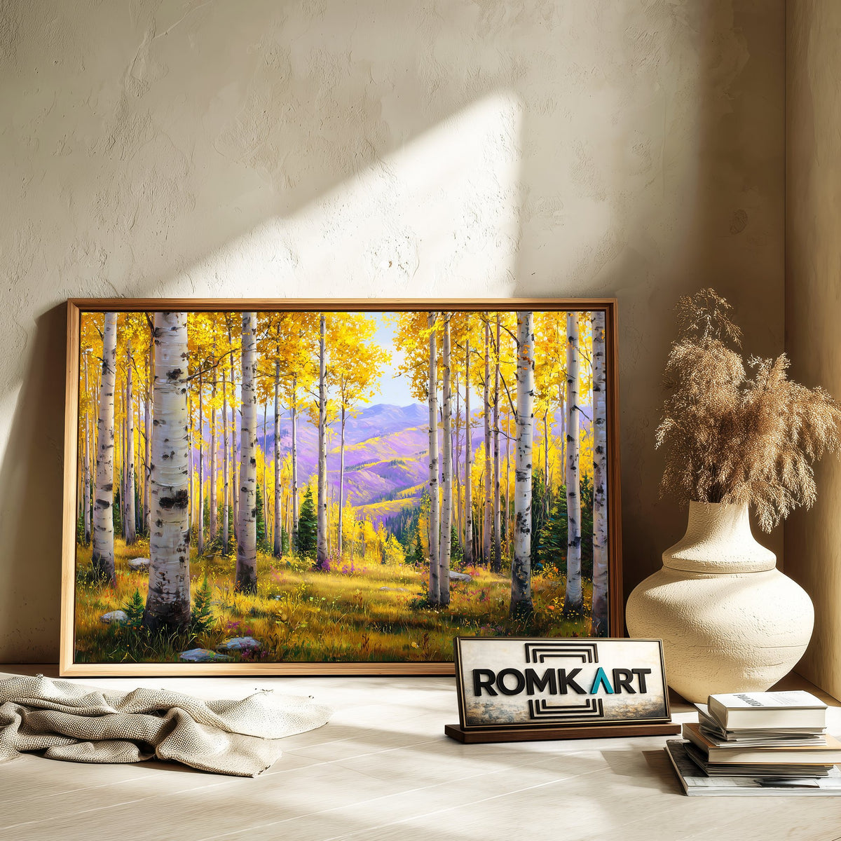 Autumn Aspen Grove Colorado Forest Landscape Oil Painting - image 6