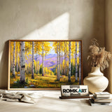 Autumn Aspen Grove Colorado Forest Landscape Oil Painting - image 6