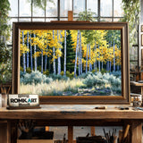 Autumn Aspen Grove Forest Landscape Oil Painting - image 2
