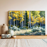 Autumn Aspen Grove Forest Landscape Oil Painting - image 3